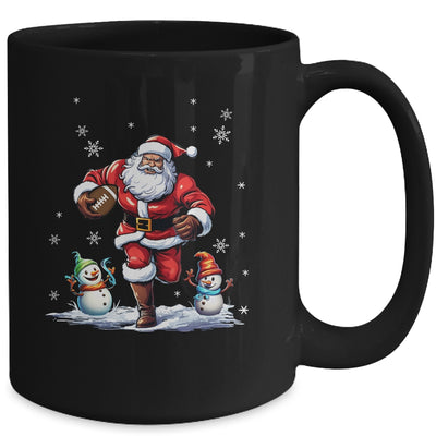 Santa Claus Playing American Football Christmas Football Fan Mug | siriusteestore