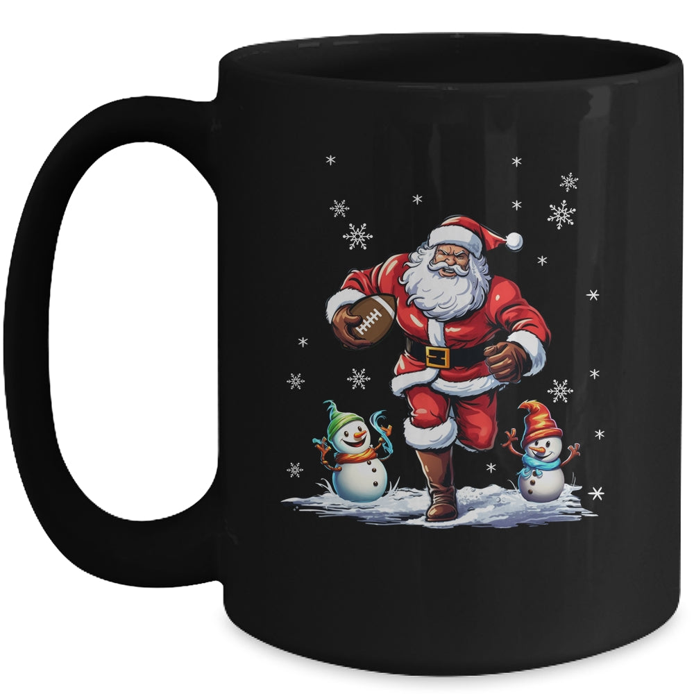 Santa Claus Playing American Football Christmas Football Fan Mug | siriusteestore