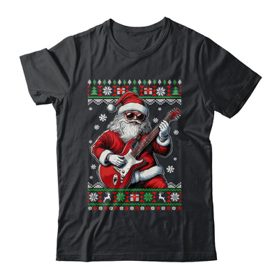 Santa Claus Playing Guitar Musician Guitarist Ugly Christmas Shirt & Sweatshirt | siriusteestore