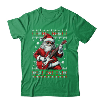 Santa Claus Playing Guitar Musician Guitarist Ugly Christmas Shirt & Sweatshirt | siriusteestore