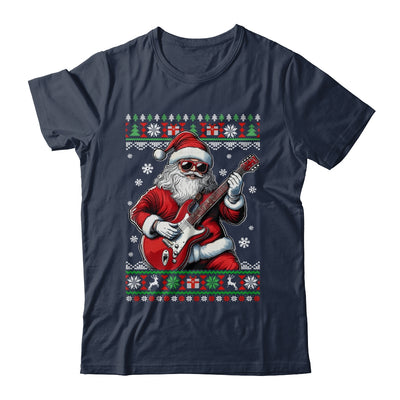 Santa Claus Playing Guitar Musician Guitarist Ugly Christmas Shirt & Sweatshirt | siriusteestore