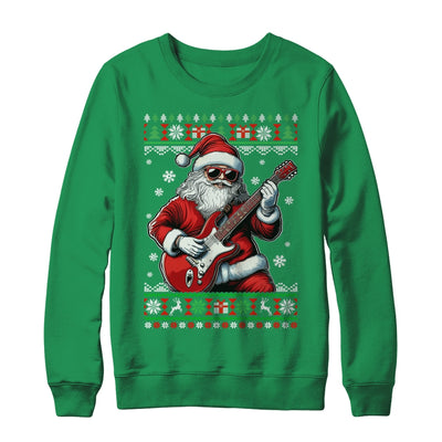Santa Claus Playing Guitar Musician Guitarist Ugly Christmas Shirt & Sweatshirt | siriusteestore