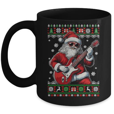Santa Claus Playing Guitar Musician Guitarist Ugly Christmas Mug | siriusteestore