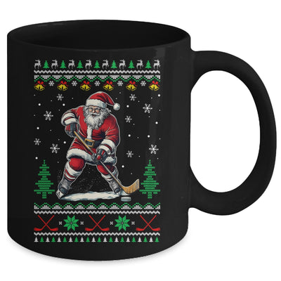 Santa Claus Playing Ice Hockey Ugly Christmas Hockey Player Mug | siriusteestore