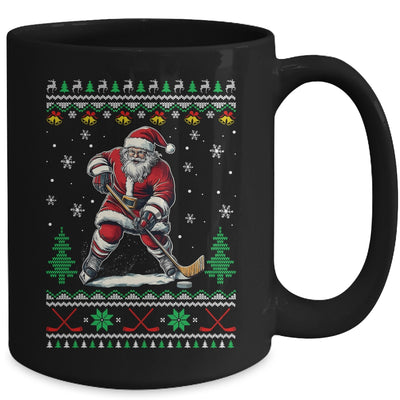 Santa Claus Playing Ice Hockey Ugly Christmas Hockey Player Mug | siriusteestore