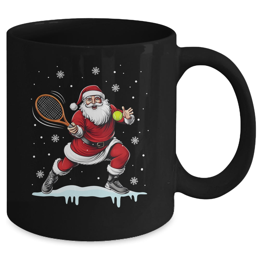 Santa Claus Playing Tennis Christmas Xmas Tennis Player Men Mug | siriusteestore