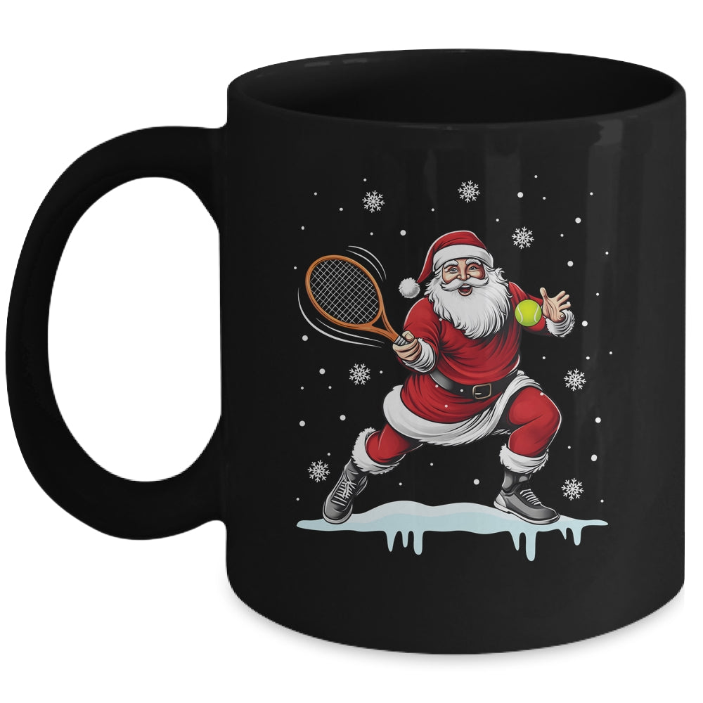 Santa Claus Playing Tennis Christmas Xmas Tennis Player Men Mug | siriusteestore