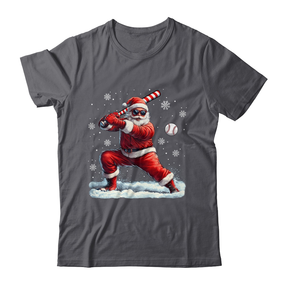 Santa Playing Baseball Christmas Baseball Player Men Boys Xmas Shirt & Sweatshirt | siriusteestore