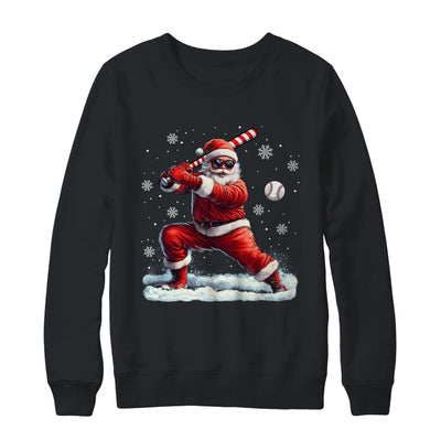 Santa Playing Baseball Christmas Baseball Player Men Boys Xmas Shirt & Sweatshirt | siriusteestore