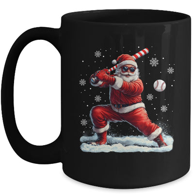 Santa Playing Baseball Christmas Baseball Player Men Boys Xmas Mug | siriusteestore