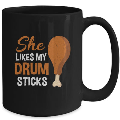She Likes My Drum Stick Funny Couple Matching Thanksgiving Mug | siriusteestore