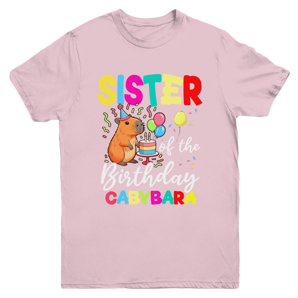 Sister Of The Birthday Capybara Girl Bday Party Family Youth Shirt | siriusteestore