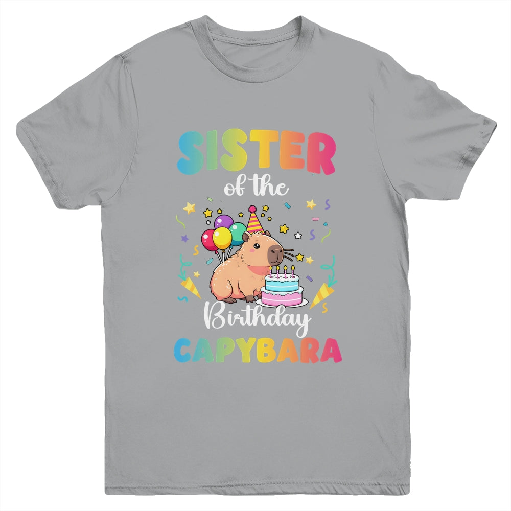 Sister Of The Birthday Girl Capybara Bday Party Family Youth Shirt | siriusteestore