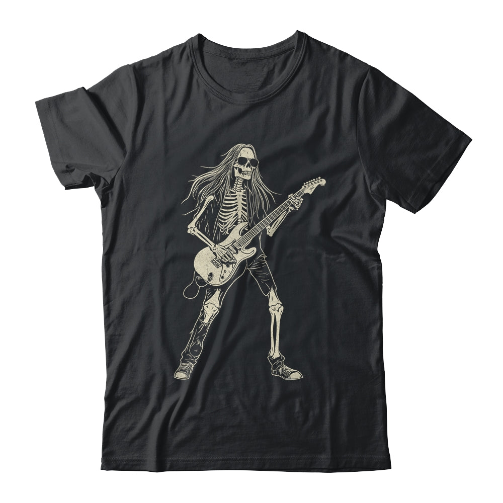 Skeleton Playing Guitar Graphic Rock And Roll Band Rock On Shirt & Hoodie | siriusteestore