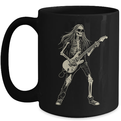 Skeleton Playing Guitar Graphic Rock And Roll Band Rock On Mug | siriusteestore
