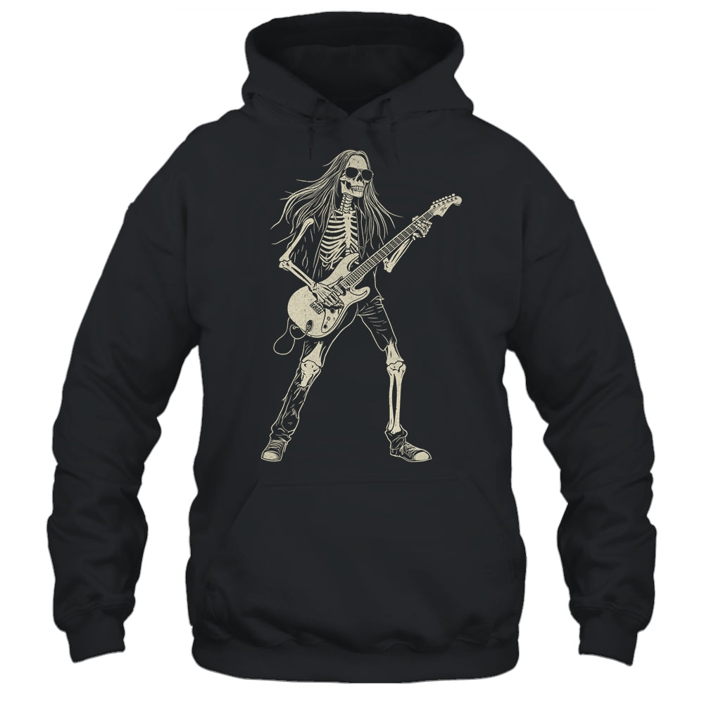 Skeleton Playing Guitar Graphic Rock And Roll Band Rock On Shirt & Hoodie | siriusteestore