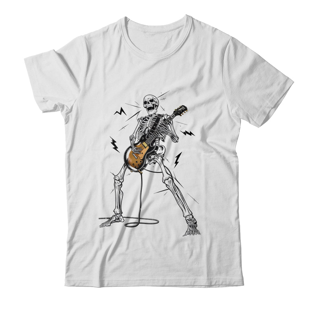 Skeleton Playing Guitar Rock And Roll Graphic Band Shirt & Hoodie | siriusteestore