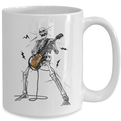 Skeleton Playing Guitar Rock And Roll Graphic Band Mug | siriusteestore