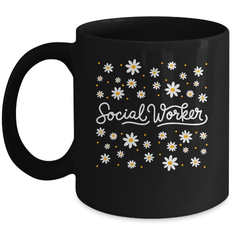 Social Worker Flower Floral Caseworker Social Work Month Mug | siriusteestore