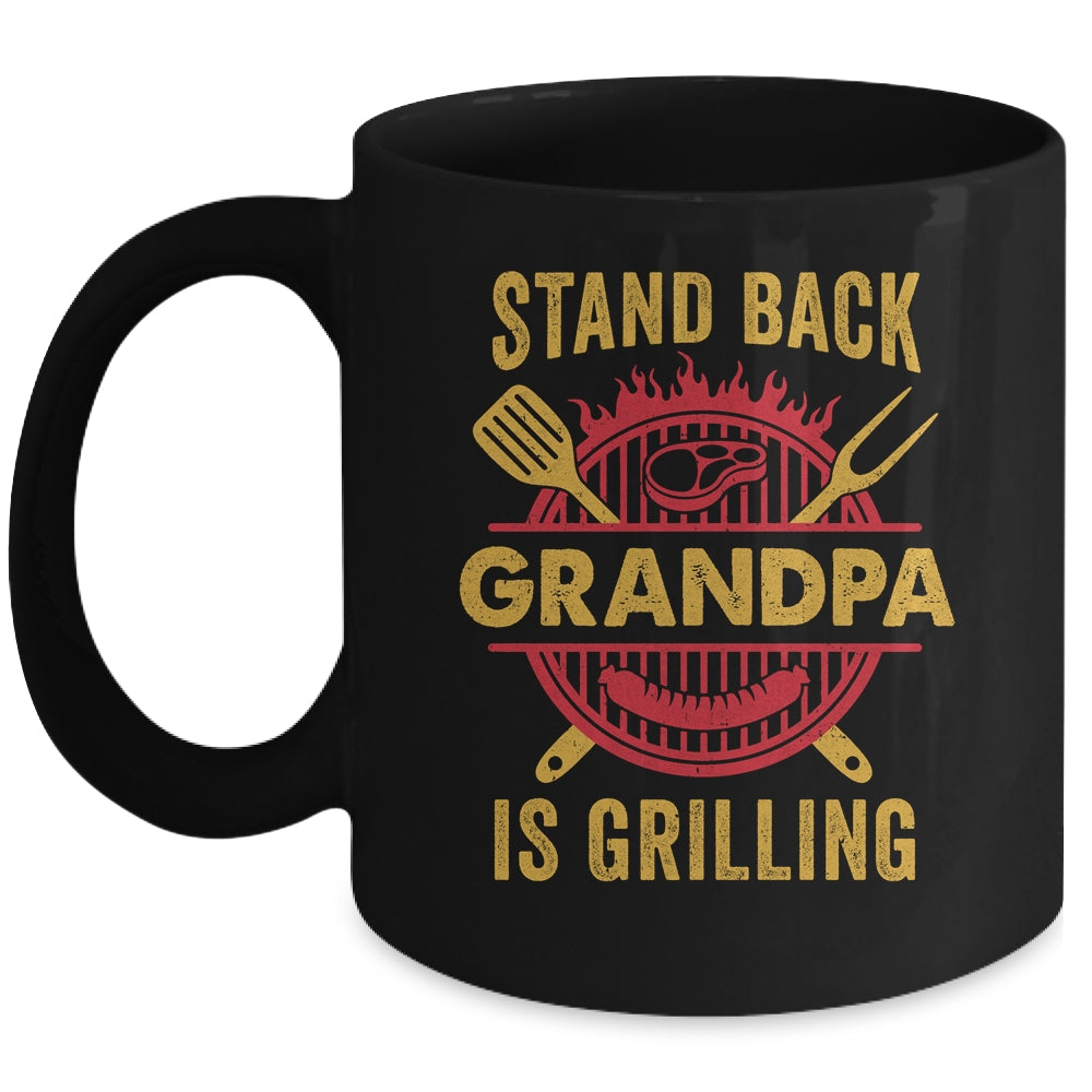 Stand Back Grandpa Is Grilling BBQ Barbecue Fathers Day Mug | siriusteestore