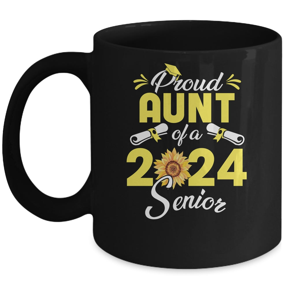 Sunflower Proud Aunt Of A Class Of 2024 Graduate Senior 24 Mug | siriusteestore