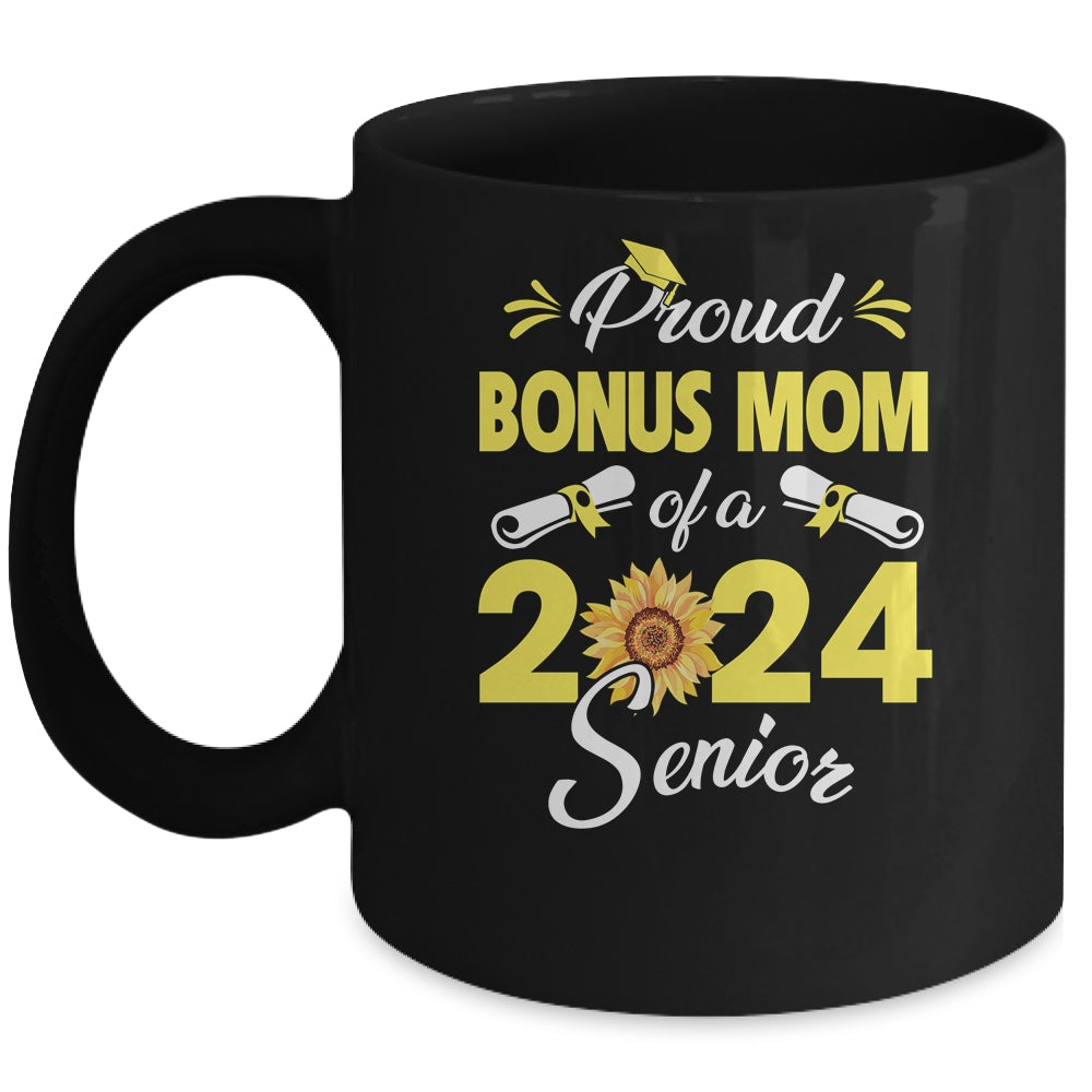 Sunflower Proud Bonus Mom Of A Class Of 2024 Graduate Senior 24 Mug | siriusteestore