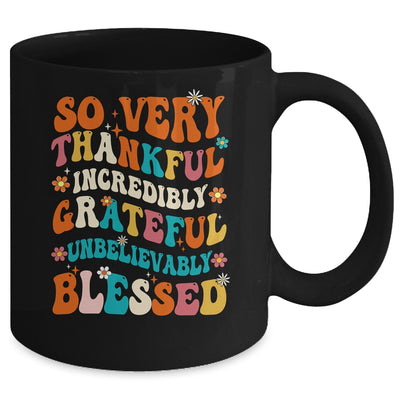 Thankful Grateful Blessed Happy Thanksgiving Day Funny Mug | siriusteestore