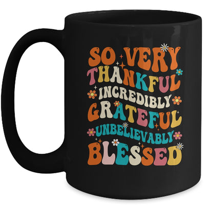 Thankful Grateful Blessed Happy Thanksgiving Day Funny Mug | siriusteestore