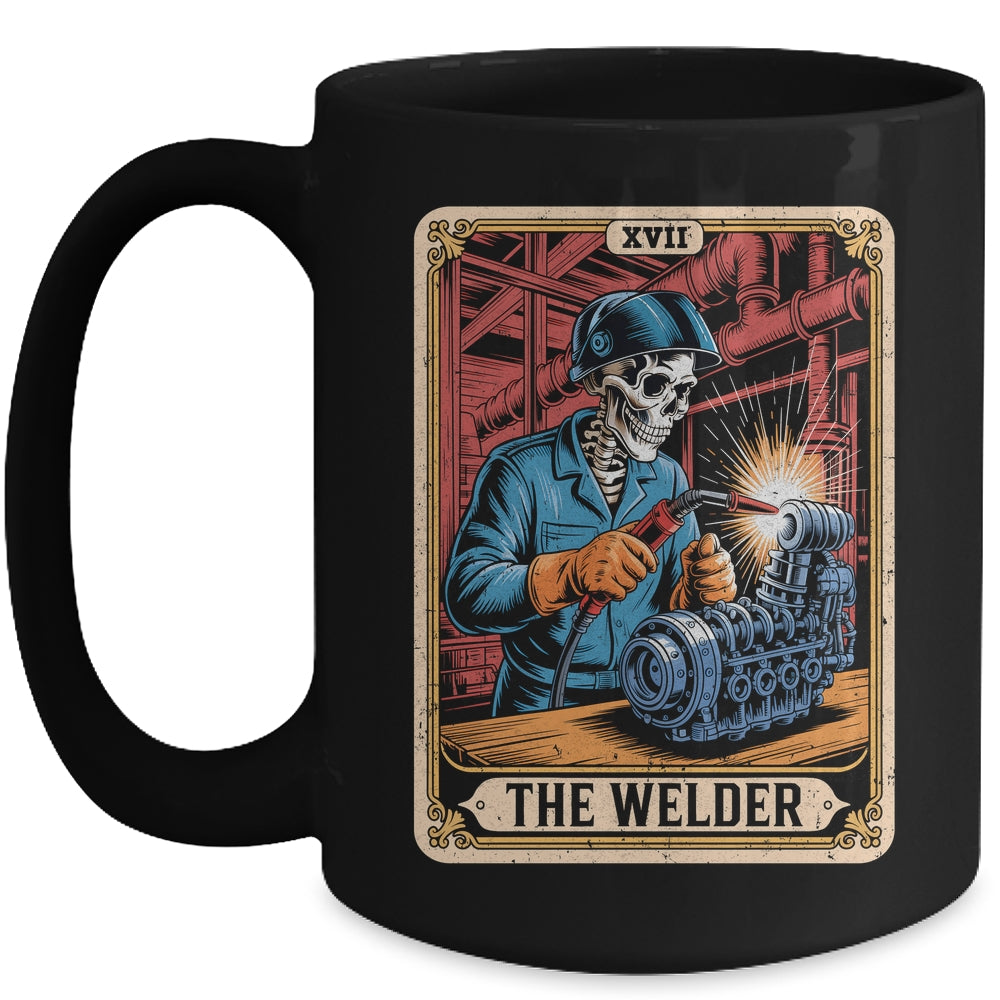 The Welder Welding Tarot Card Skeleton Funny Metal Worker Mug | siriusteestore