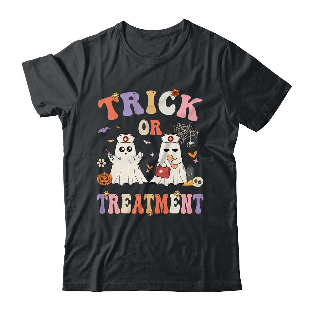 Trick Or Treatment Cute Ghost Paramedic Halloween Nurse Shirt & Hoodie | siriusteestore