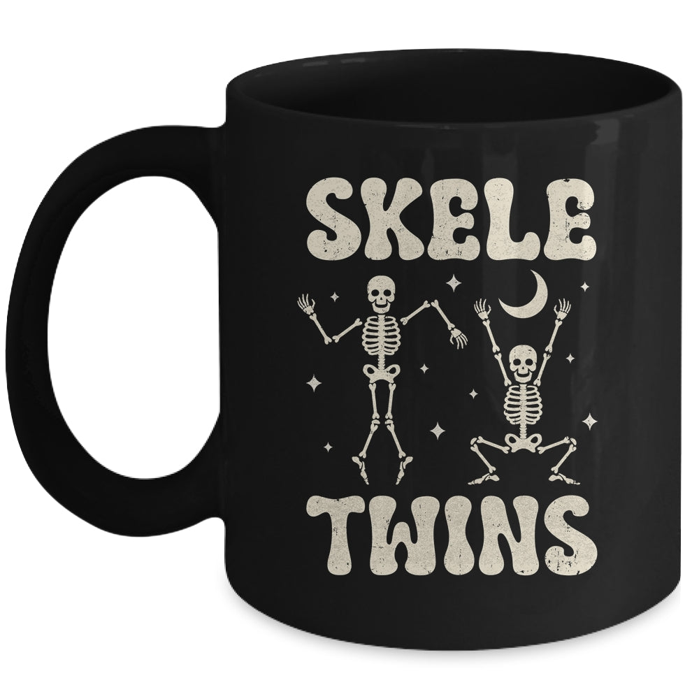 Twins Halloween Matching Skeletwins Funny Dancing Skeletons Mug | siriusteestore