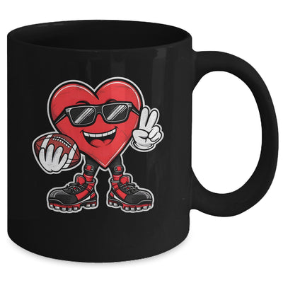 Valentine's Day Heart Playing Football Boys Girls Kids Mug | siriusteestore