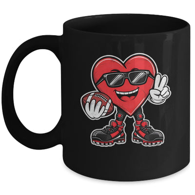 Valentine's Day Heart Playing Football Boys Girls Kids Mug | siriusteestore