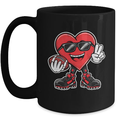 Valentine's Day Heart Playing Football Boys Girls Kids Mug | siriusteestore