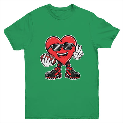 Valentine's Day Heart Playing Football Boys Girls Kids Youth Shirt | siriusteestore