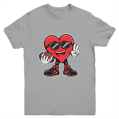 Valentine's Day Heart Playing Football Boys Girls Kids Youth Shirt | siriusteestore
