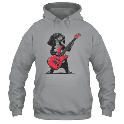 Vintage Dachshund Weenie Playing Guitar Rocking Dog Lover Shirt & Hoodie | siriusteestore