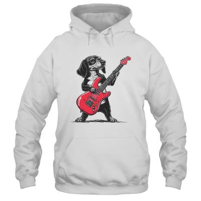 Vintage Dachshund Weenie Playing Guitar Rocking Dog Lover Shirt & Hoodie | siriusteestore