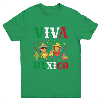 Viva Mexico Boy Girl Maracas Guitar Mexican Independence Kid Youth Shirt | siriusteestore