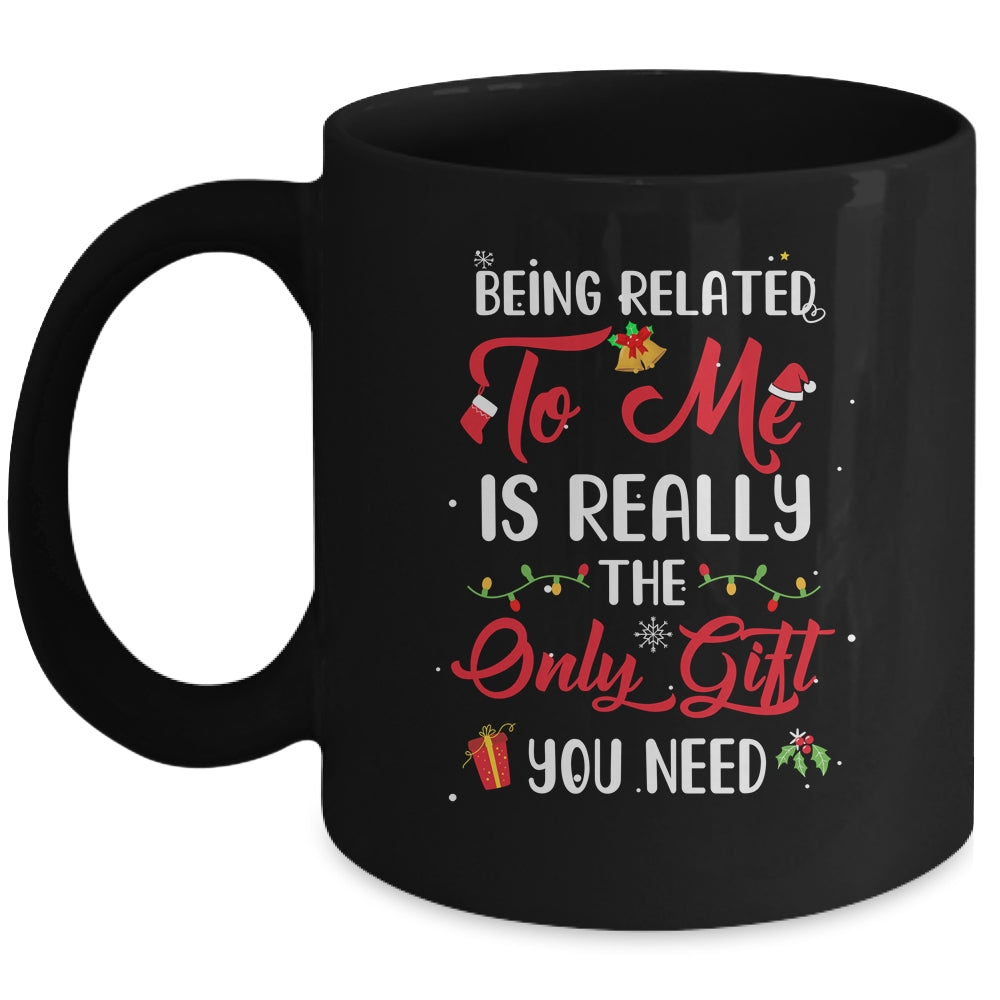 Being Related To Me Cute Christmas Family Xmas Pajama Couple Mug | siriusteestore