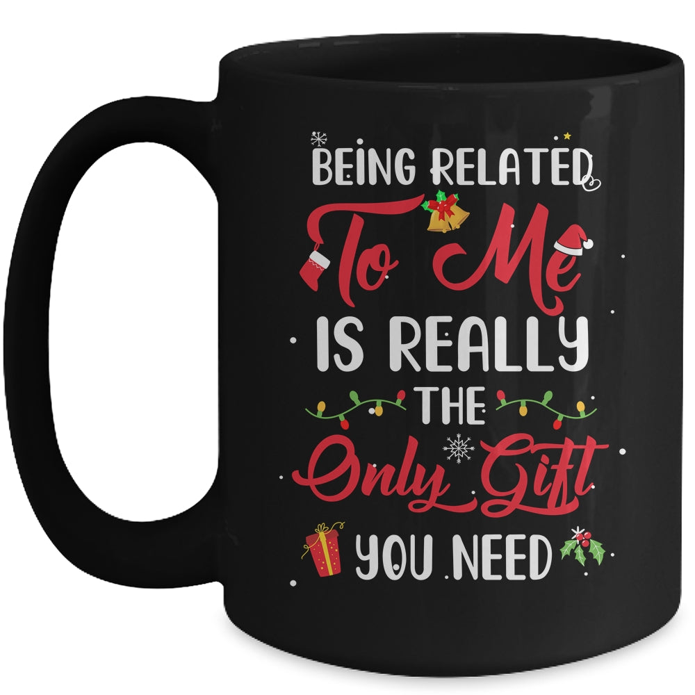 Being Related To Me Cute Christmas Family Xmas Pajama Couple Mug | siriusteestore