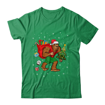 Bigfoot Santa Carrying Christmas Bag Xmas Hat Shirt & Sweatshirt | siriusteestore