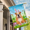 Bulldog Happy Easter Day Holiday Flag Funny Dog Dog Wear Bunny Ears Headband Cute for Home Decor | siriusteestore