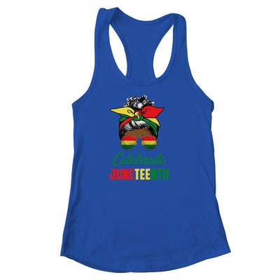 Celebrate Juneteenth Messy Bun Black Women Melanin Pride Shirt & Tank Top | siriusteestore