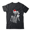 Coffee Drinking Skeleton Christmas Skull Santa Hat Xmas Shirt & Sweatshirt | siriusteestore