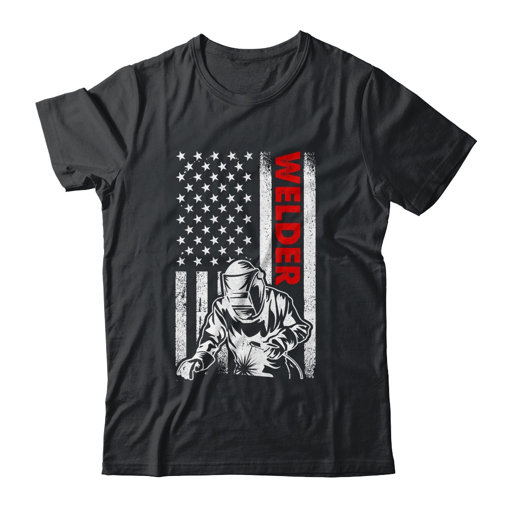 Cool Welder Design For Men Welder Welding Metalwork Us Flag Shirt & Hoodie | siriusteestore
