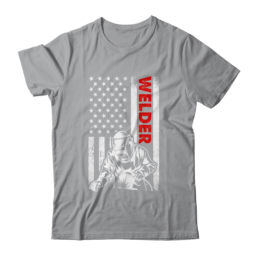 Cool Welder Design For Men Welder Welding Metalwork Us Flag Shirt & Hoodie | siriusteestore