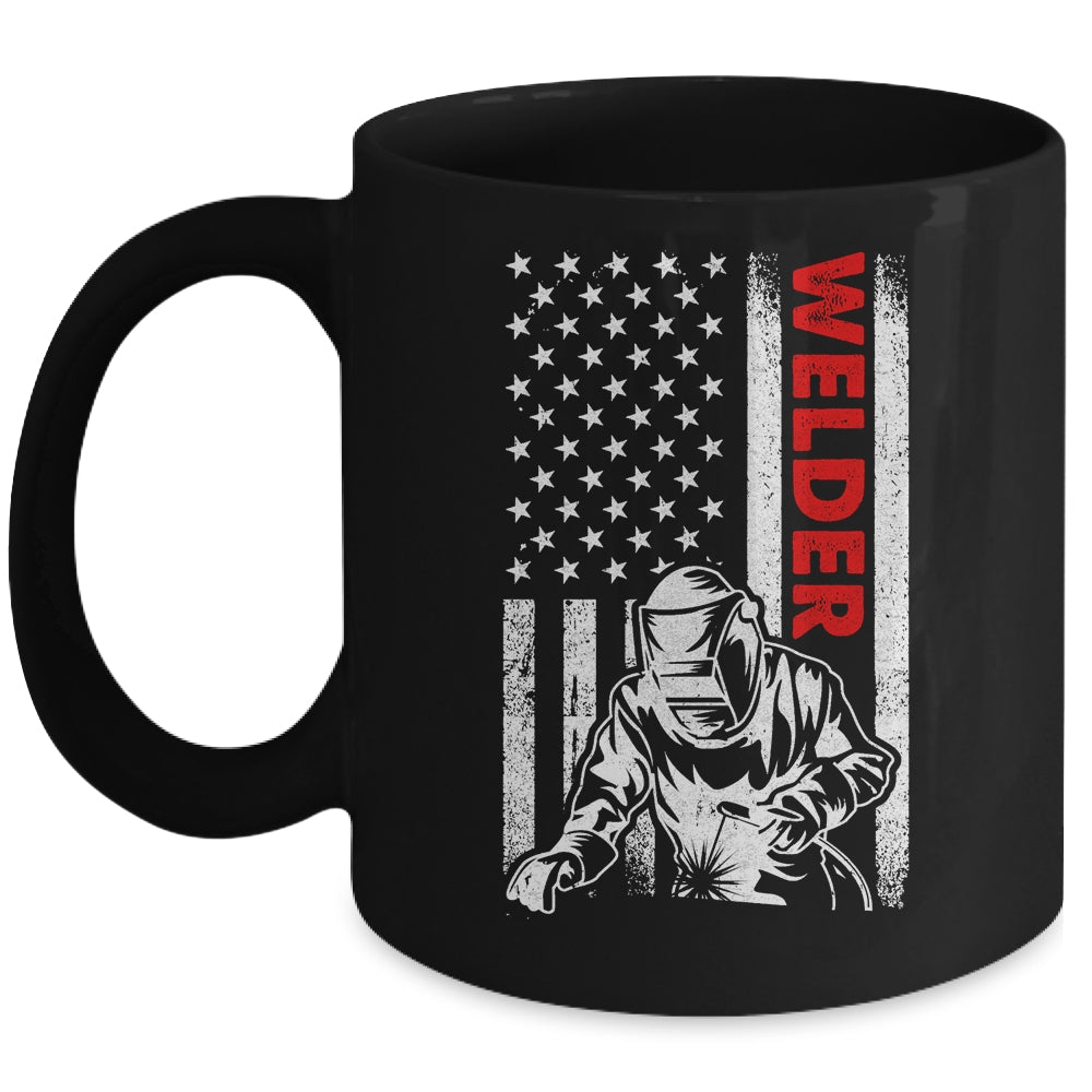 Cool Welder Design For Men Welder Welding Metalwork Us Flag Mug | siriusteestore