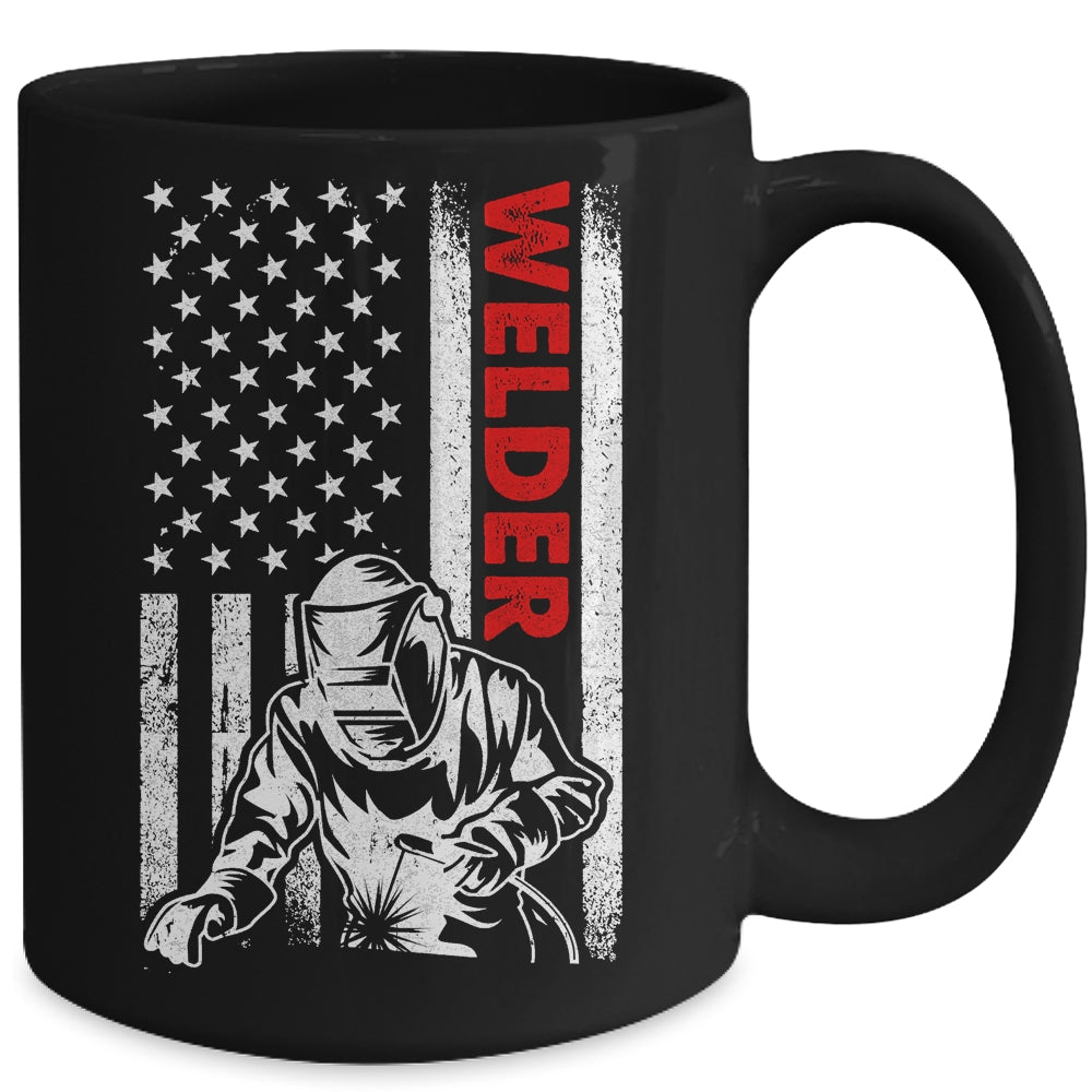 Cool Welder Design For Men Welder Welding Metalwork Us Flag Mug | siriusteestore