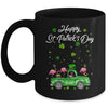 Cute Flamingo Truck Shamrock Green St Patrick Day Lover Mug | siriusteestore